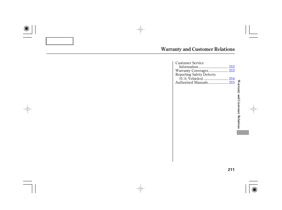 Warranty and customer relations | HONDA 2007 S2000 - Owner's Manual User Manual | Page 214 / 228