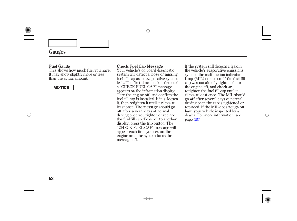 Gauges | HONDA 2007 S2000 - Owner's Manual User Manual | Page 55 / 228