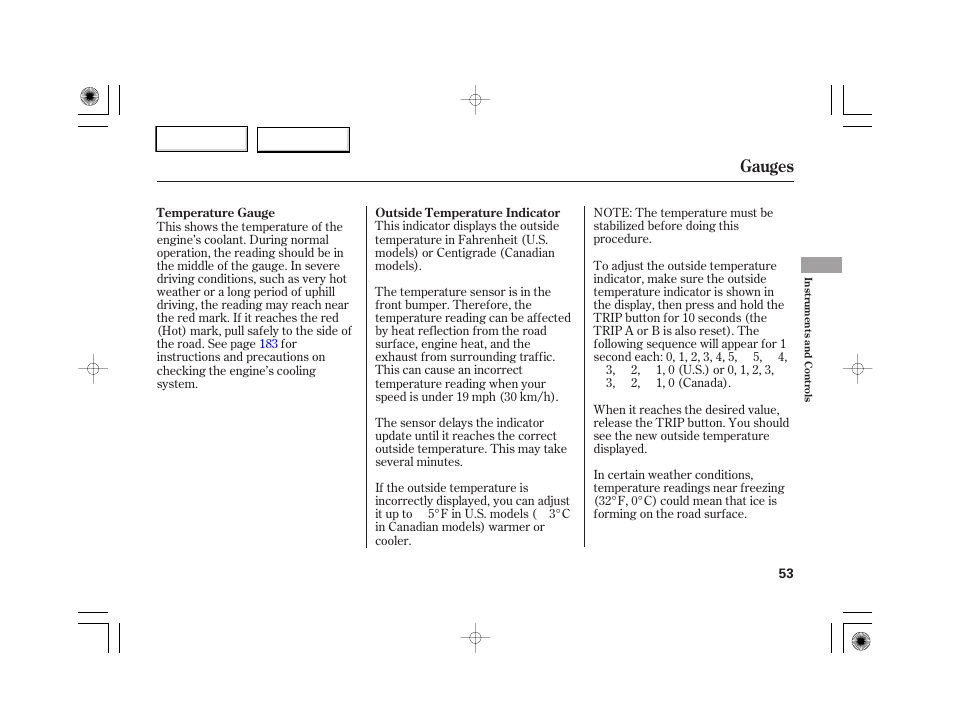 Gauges | HONDA 2007 S2000 - Owner's Manual User Manual | Page 56 / 228