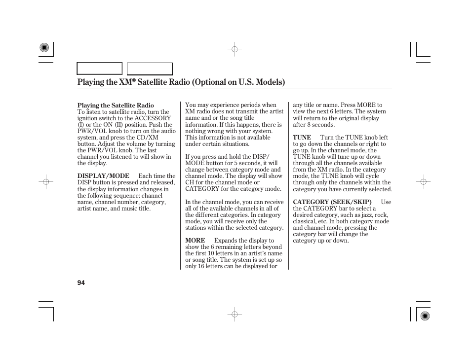 HONDA 2007 S2000 - Owner's Manual User Manual | Page 97 / 228