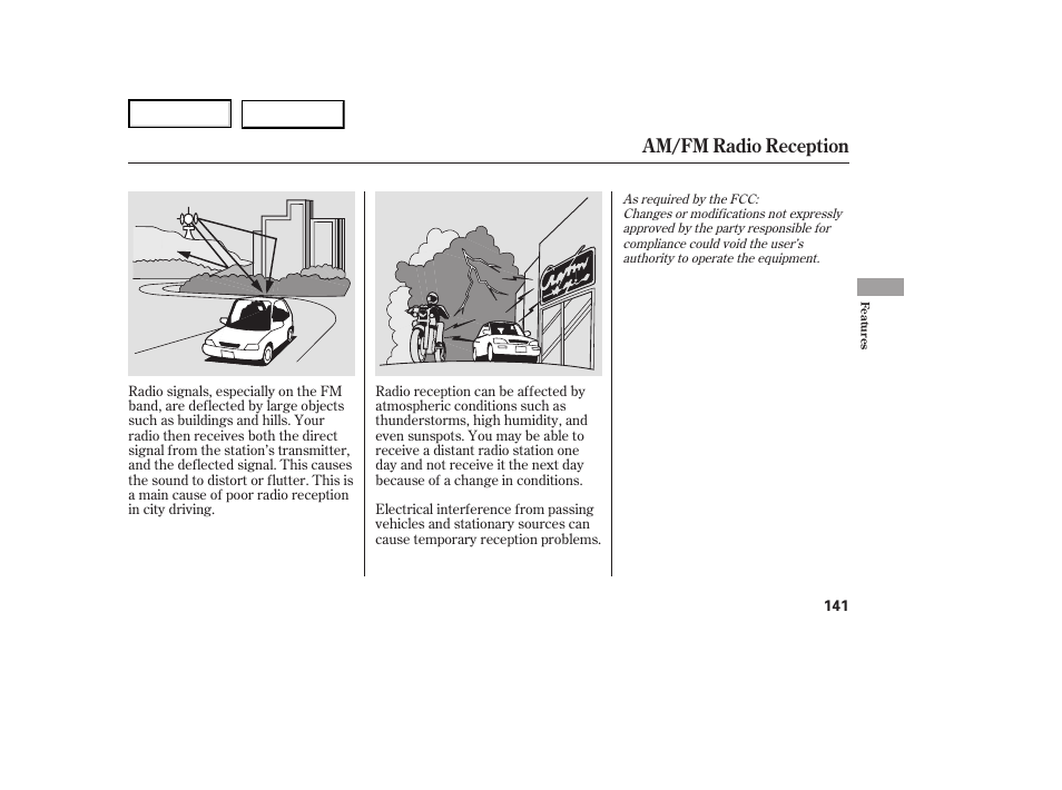 Am/fm radio reception | HONDA 2007 Ridgeline - Owner's Manual User Manual | Page 145 / 331