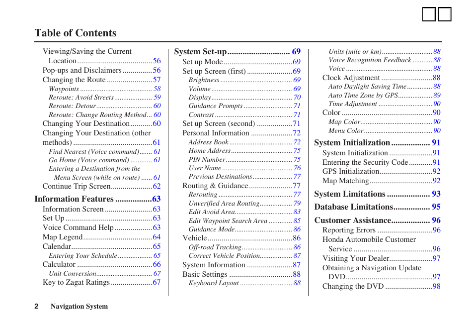 HONDA 2007 Ridgeline - Navigation Manual User Manual | Page 2 / 3