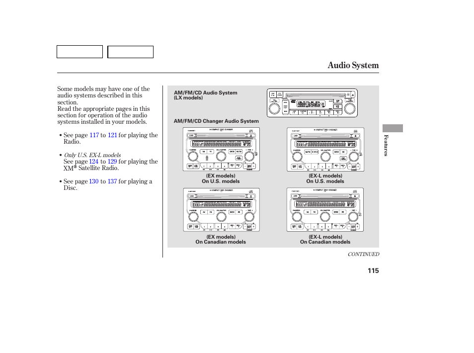Audio system | HONDA 2007 Pilot - Owner's Manual User Manual | Page 118 / 319