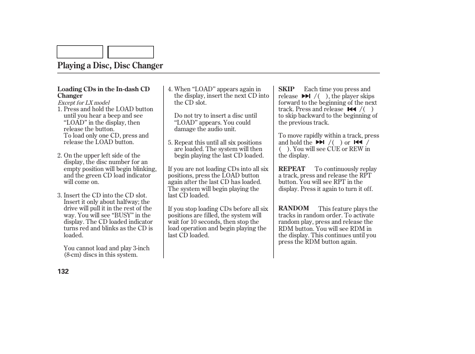 Playing a disc, disc changer | HONDA 2007 Pilot - Owner's Manual User Manual | Page 135 / 319