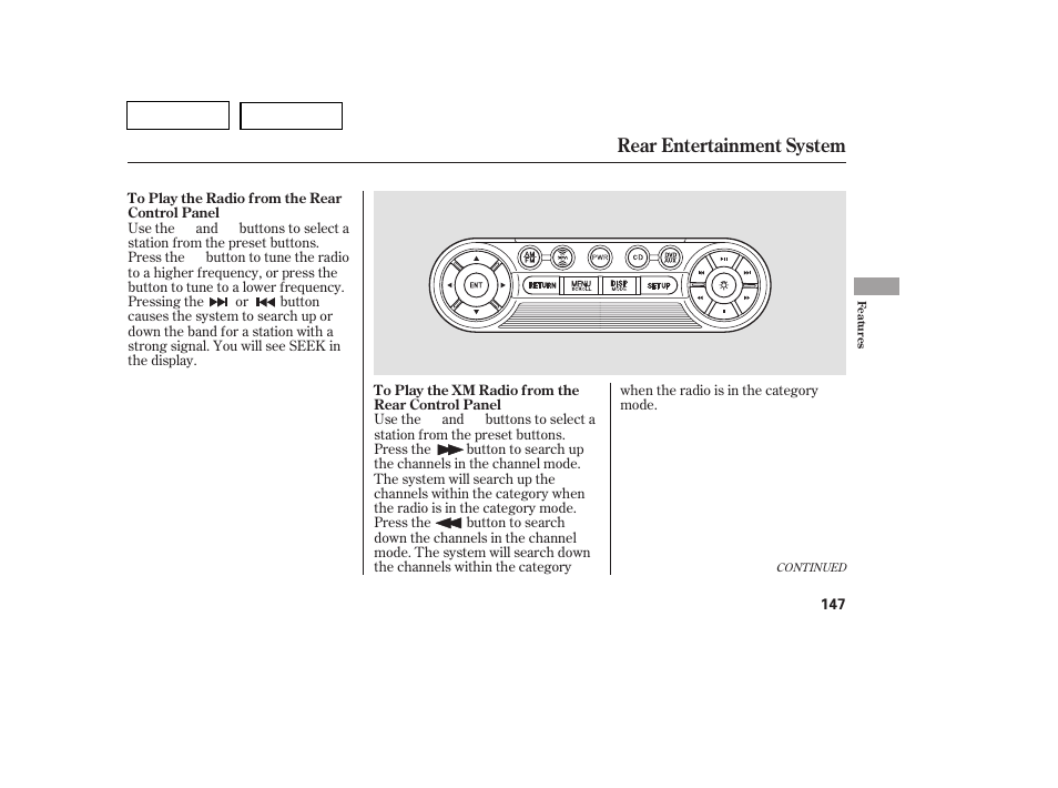 Rear entertainment system | HONDA 2007 Pilot - Owner's Manual User Manual | Page 150 / 319