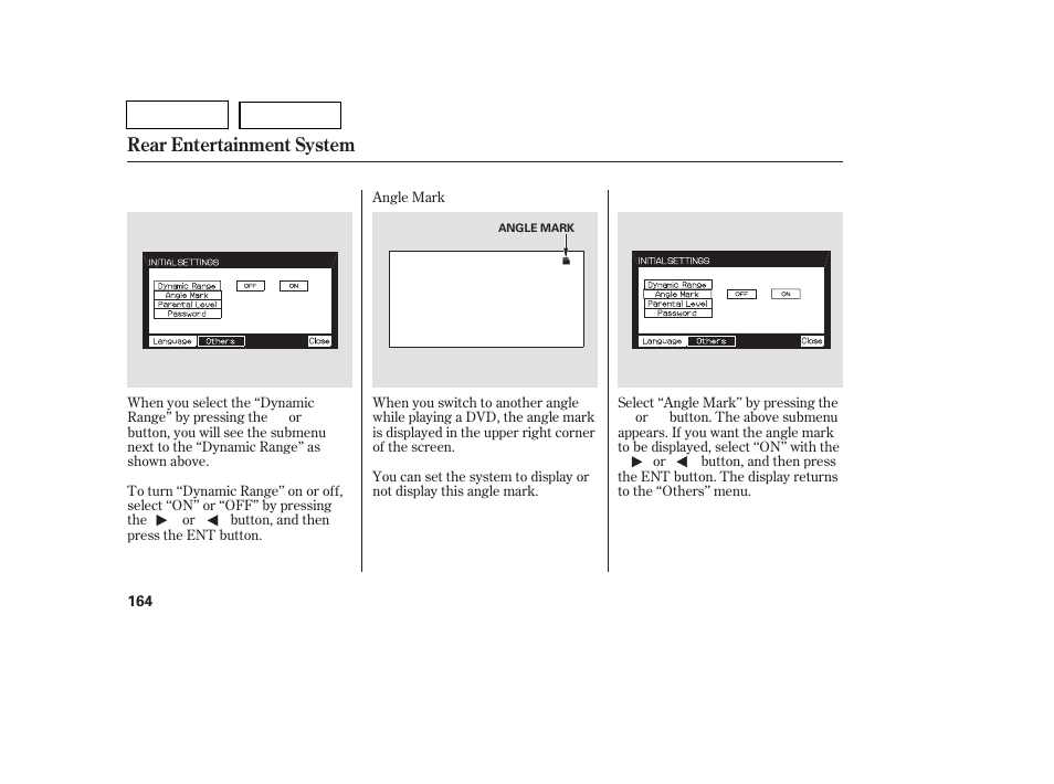 Tw0707o00164a, Rear entertainment system | HONDA 2007 Pilot - Owner's Manual User Manual | Page 167 / 319