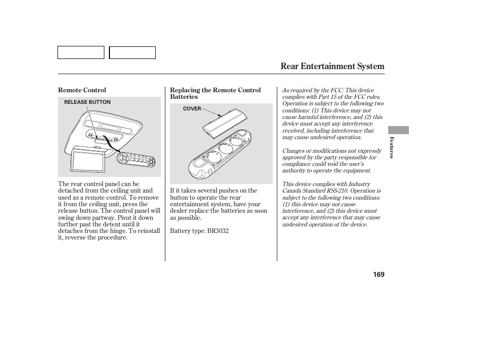 Rear entertainment system | HONDA 2007 Pilot - Owner's Manual User Manual | Page 172 / 319