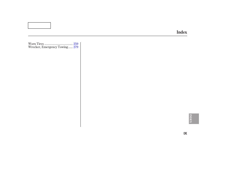 Index | HONDA 2007 Pilot - Owner's Manual User Manual | Page 318 / 319