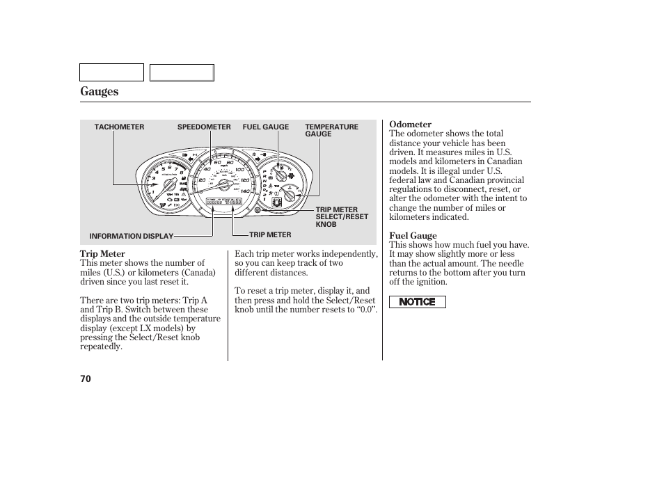 Tw0707o00070a, Gauges | HONDA 2007 Pilot - Owner's Manual User Manual | Page 73 / 319
