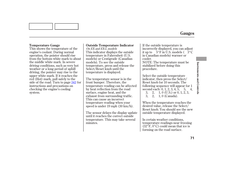 Gauges | HONDA 2007 Pilot - Owner's Manual User Manual | Page 74 / 319