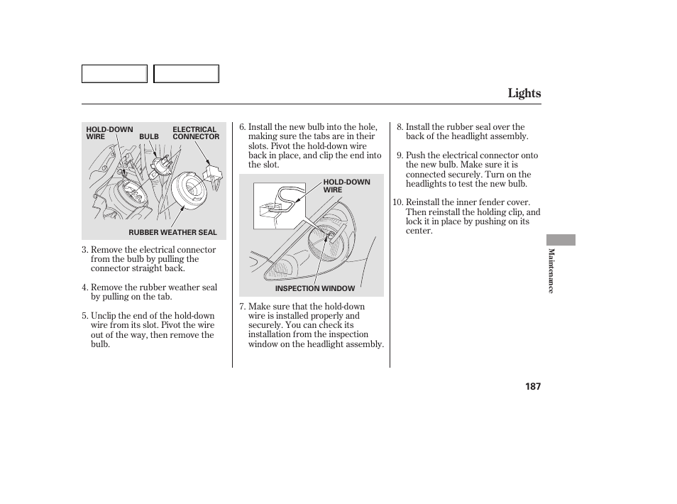 Lights | HONDA 2007 Fit - Owner's Manual User Manual | Page 189 / 258