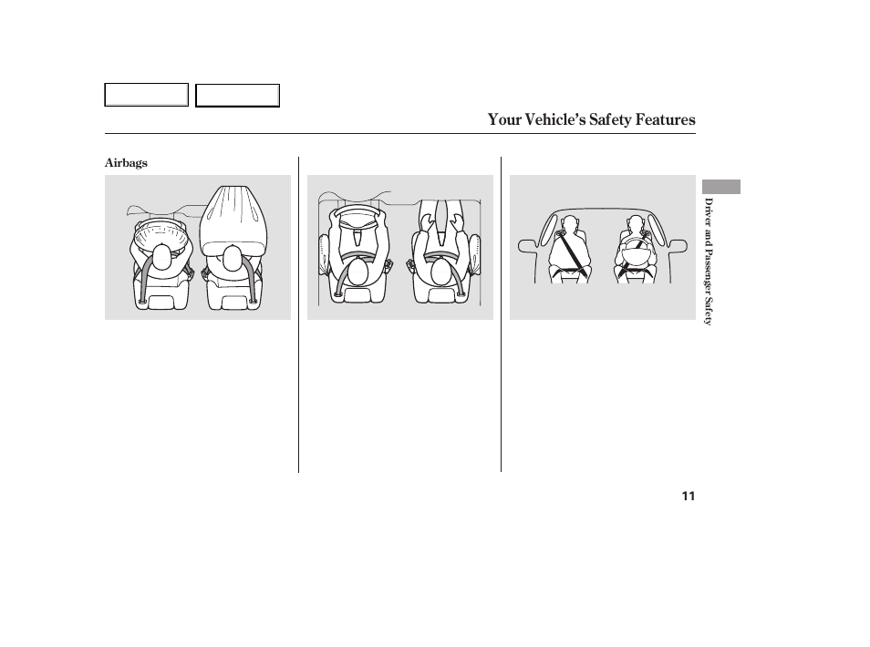 Your vehicle’s safety features | HONDA 2007 Element - Owner's Manual User Manual | Page 14 / 275