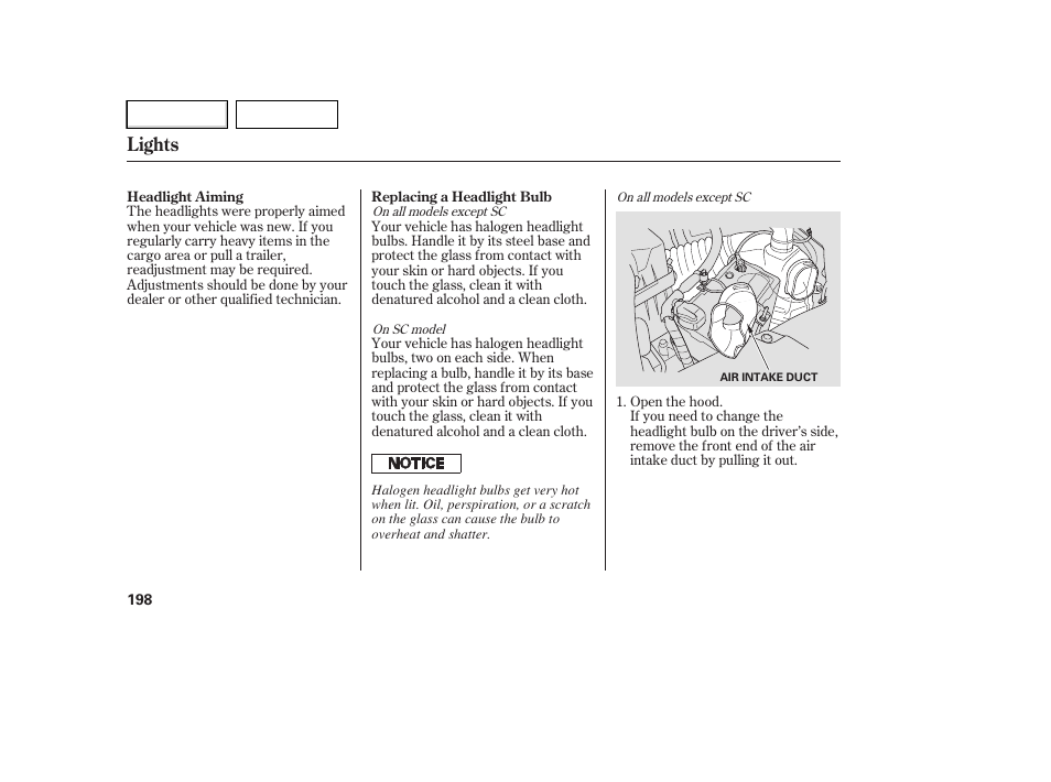 Lights | HONDA 2007 Element - Owner's Manual User Manual | Page 201 / 275