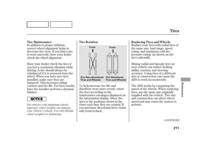 Tires | HONDA 2007 Element - Owner's Manual User Manual | Page 214 / 275