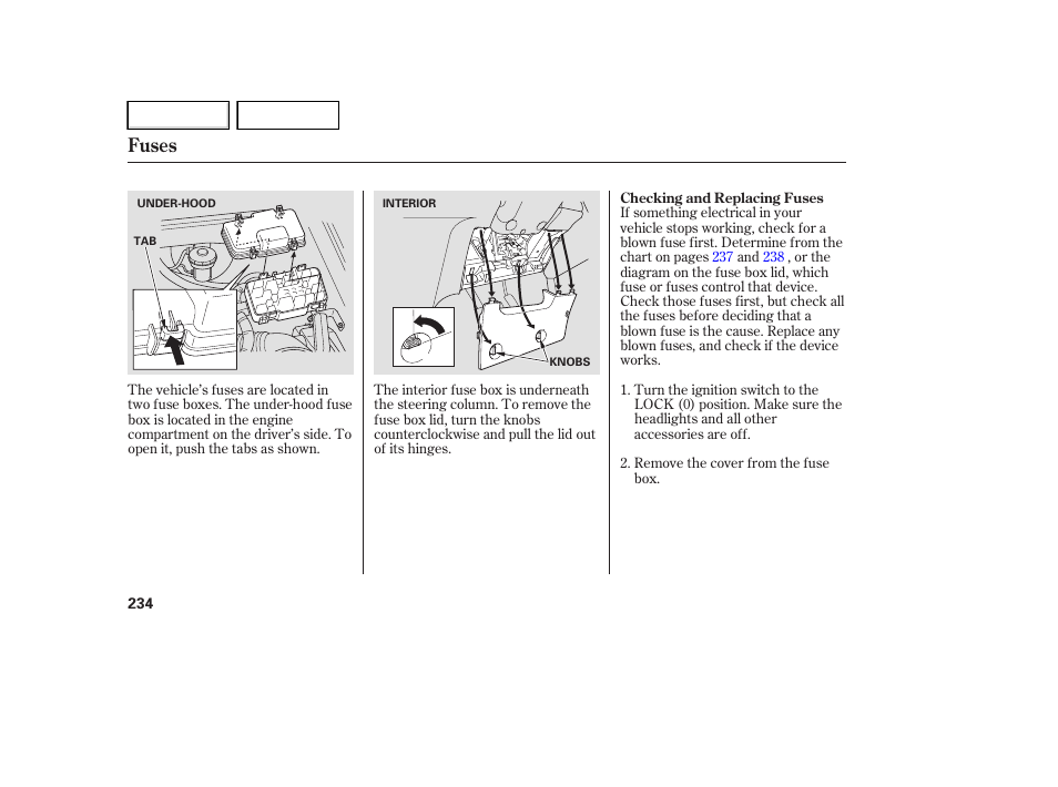 Fuses | HONDA 2007 Element - Owner's Manual User Manual | Page 237 / 275