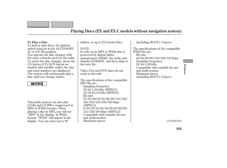 9b0707o00153a | HONDA 2007 CR-V - Owner's Manual User Manual | Page 157 / 352