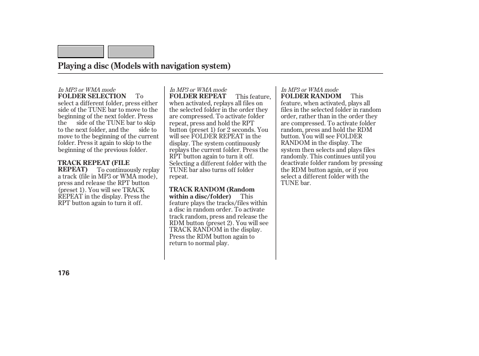 9b0707o00176a, Playing a disc (models with navigation system) | HONDA 2007 CR-V - Owner's Manual User Manual | Page 180 / 352