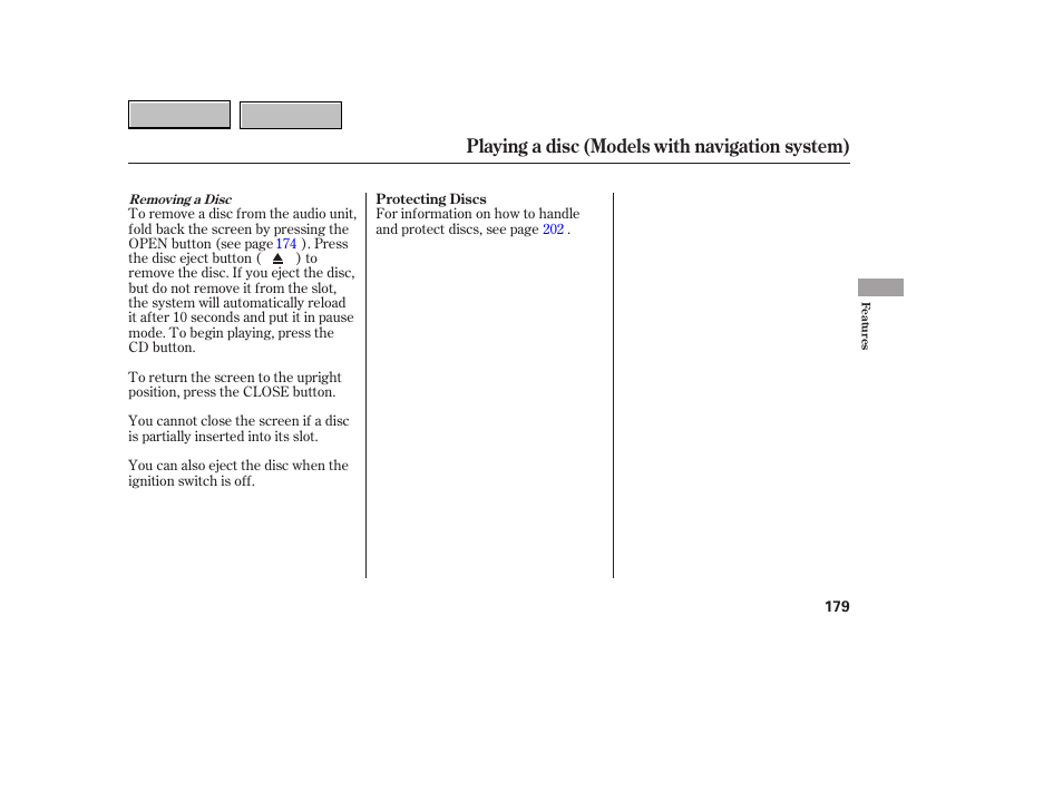 Playing a disc (models with navigation system) | HONDA 2007 CR-V - Owner's Manual User Manual | Page 183 / 352