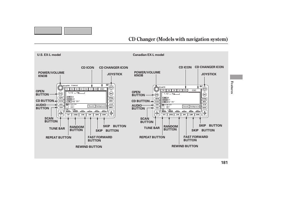 Cd changer (models with navigation system) | HONDA 2007 CR-V - Owner's Manual User Manual | Page 185 / 352