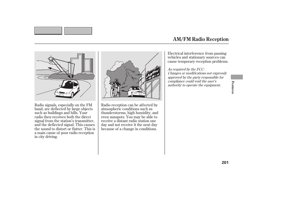 9b0707o00201a, Am/fm radio reception | HONDA 2007 CR-V - Owner's Manual User Manual | Page 205 / 352