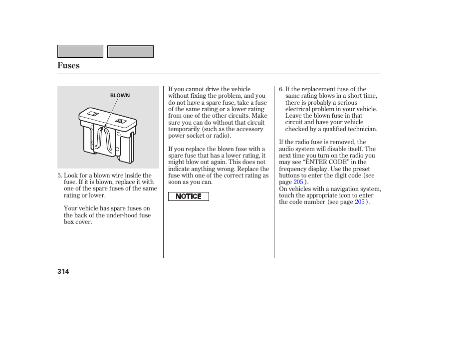 Fuses | HONDA 2007 CR-V - Owner's Manual User Manual | Page 318 / 352
