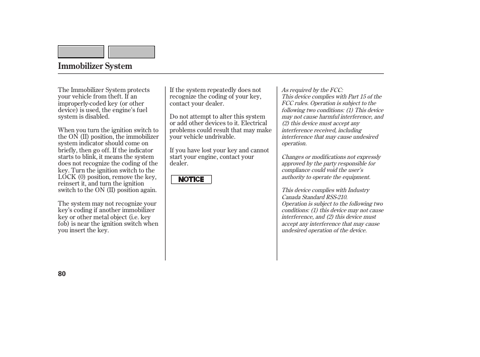 Immobilizer system | HONDA 2007 CR-V - Owner's Manual User Manual | Page 84 / 352