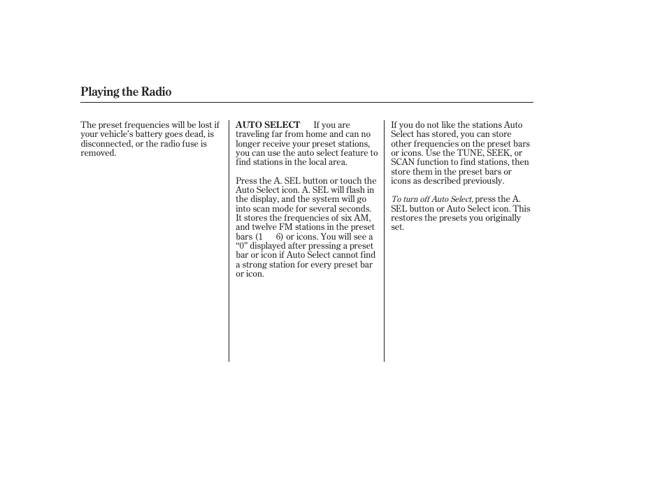 Playing the radio | HONDA 2006 Accord Sedan - Owner's Manual User Manual | Page 119 / 292