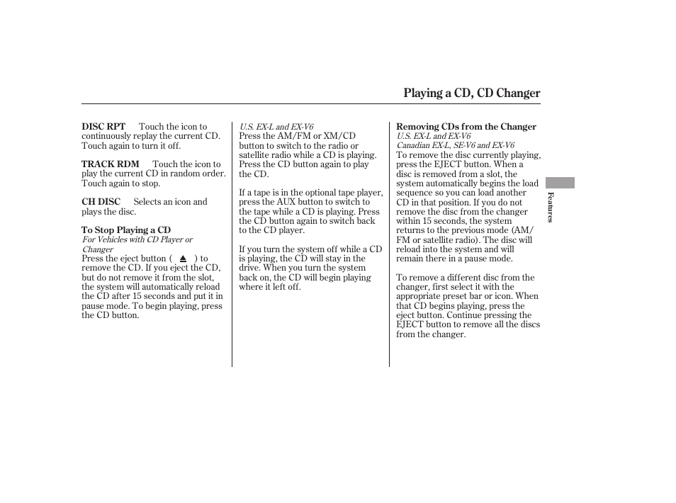 Playing a cd, cd changer | HONDA 2006 Accord Sedan - Owner's Manual User Manual | Page 128 / 292