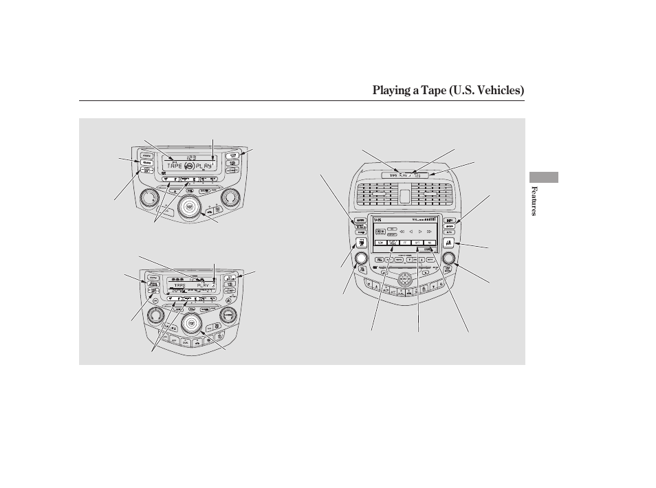 Playing a tape (u.s. vehicles) | HONDA 2006 Accord Sedan - Owner's Manual User Manual | Page 132 / 292