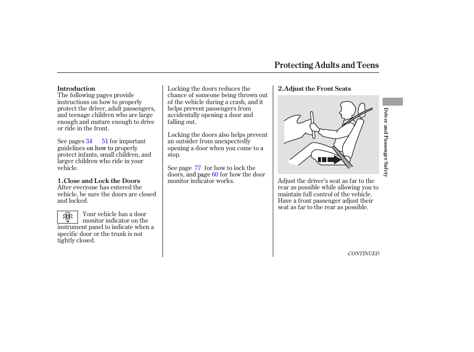 Protecting adults and teens | HONDA 2006 Accord Sedan - Owner's Manual User Manual | Page 14 / 292