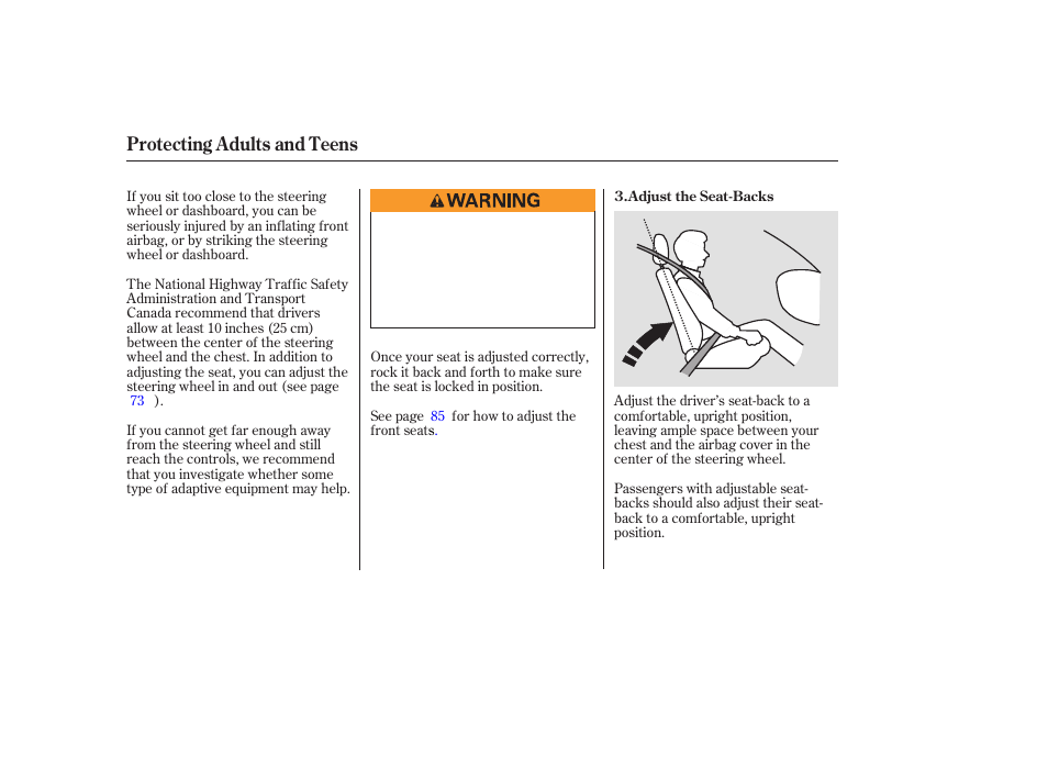 Protecting adults and teens | HONDA 2006 Accord Sedan - Owner's Manual User Manual | Page 15 / 292