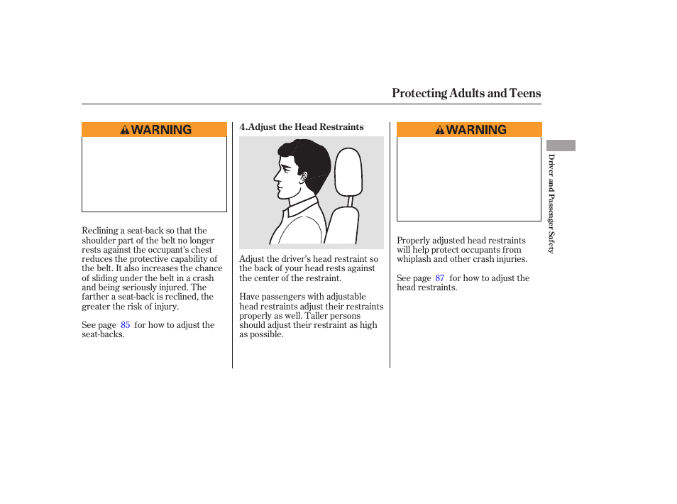 Protecting adults and teens | HONDA 2006 Accord Sedan - Owner's Manual User Manual | Page 16 / 292