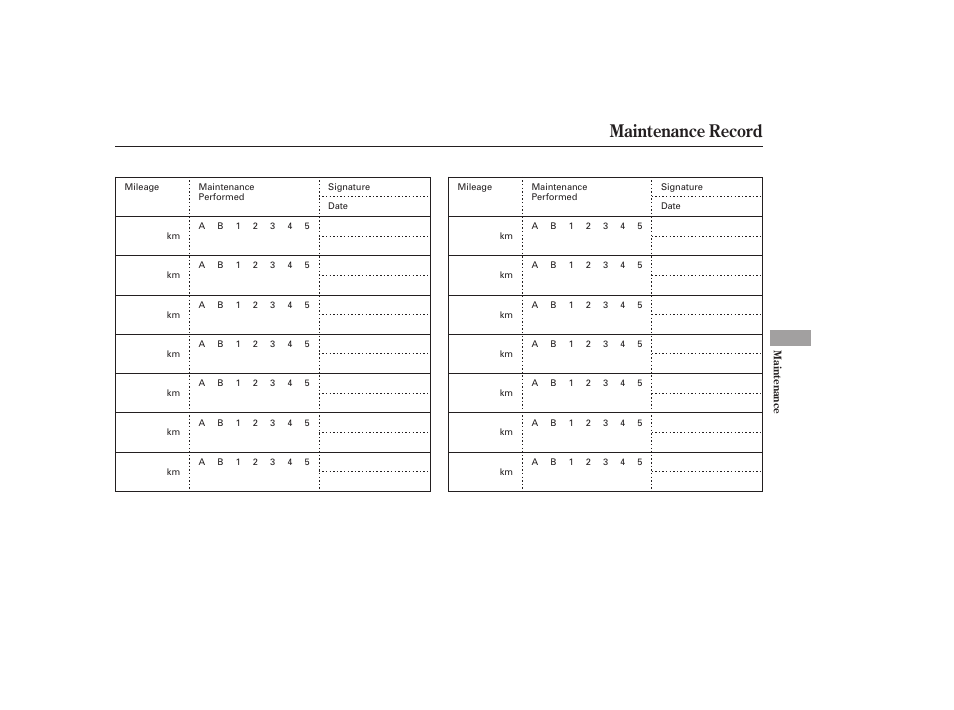 Maintenance record | HONDA 2006 Accord Sedan - Owner's Manual User Manual | Page 202 / 292
