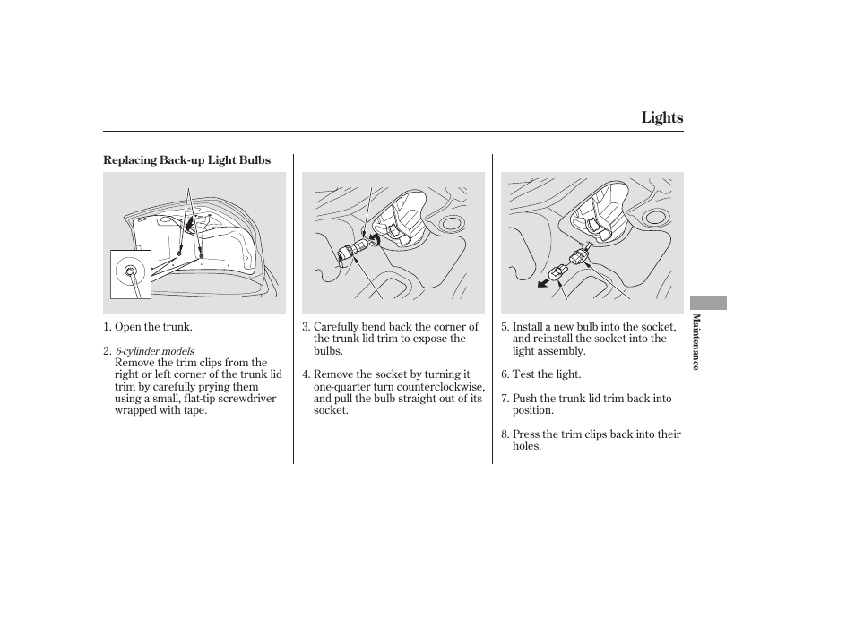 Lights | HONDA 2006 Accord Sedan - Owner's Manual User Manual | Page 224 / 292