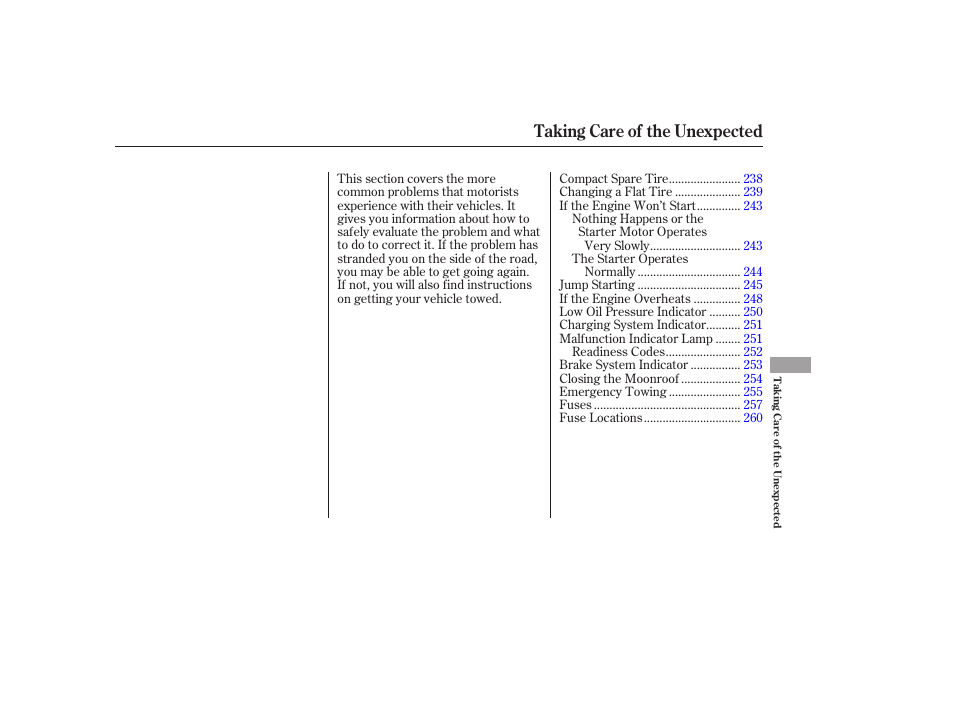 Taking care of the unexpected | HONDA 2006 Accord Sedan - Owner's Manual User Manual | Page 238 / 292