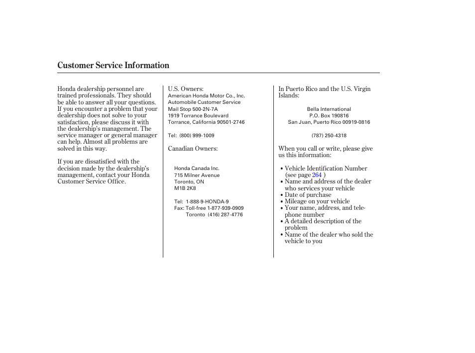 Customer service information | HONDA 2006 Accord Sedan - Owner's Manual User Manual | Page 279 / 292