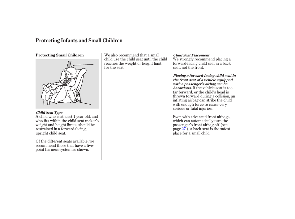 Protecting infants and small children | HONDA 2006 Accord Sedan - Owner's Manual User Manual | Page 41 / 292