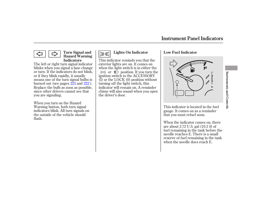 Instrument panel indicators | HONDA 2006 Accord Sedan - Owner's Manual User Manual | Page 62 / 292