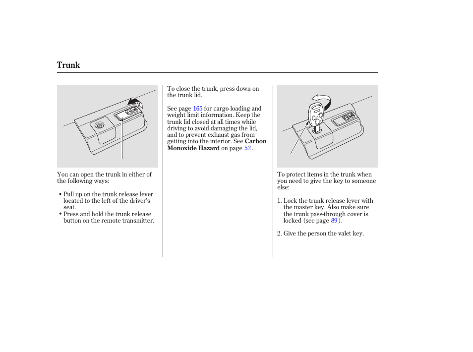 Trunk | HONDA 2006 Accord Sedan - Owner's Manual User Manual | Page 83 / 292