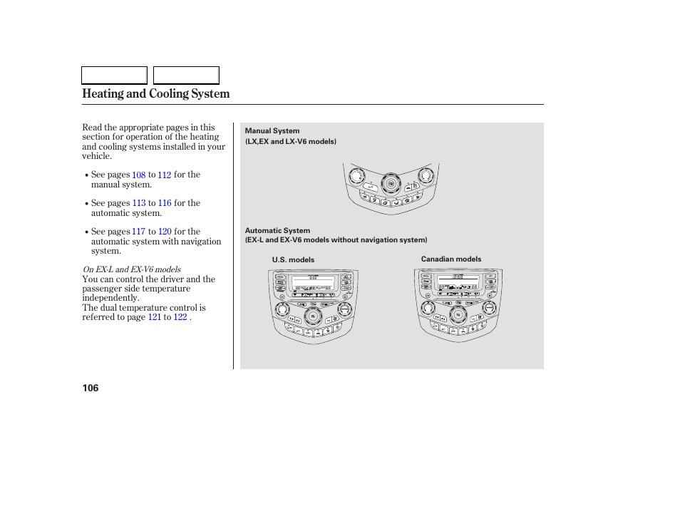 Heating and cooling system | HONDA 2006 Accord Coupe - Owner's Manual User Manual | Page 108 / 319