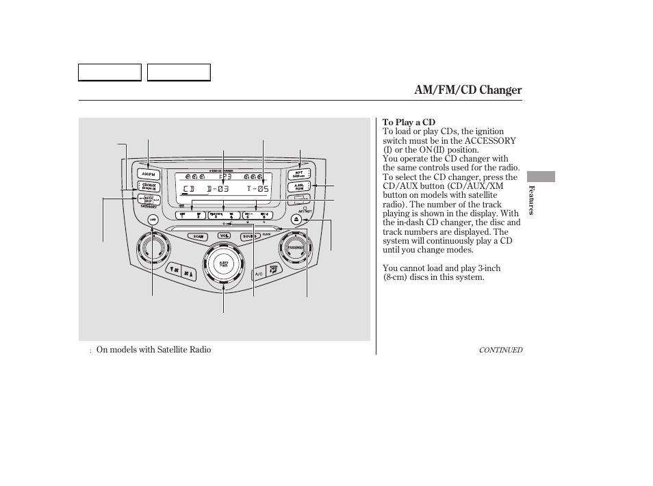 Am/fm/cd changer | HONDA 2006 Accord Coupe - Owner's Manual User Manual | Page 143 / 319