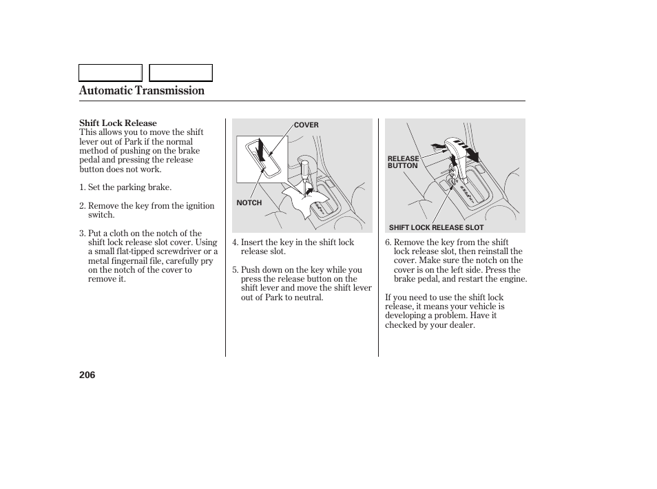 Automatic transmission | HONDA 2006 Accord Coupe - Owner's Manual User Manual | Page 208 / 319