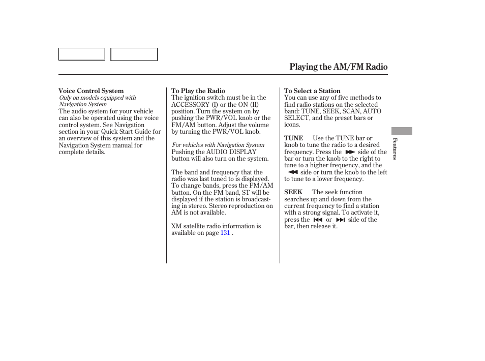 Playing the am/fm radio | HONDA 2006 Accord Hybrid - Owner's Manual User Manual | Page 114 / 277
