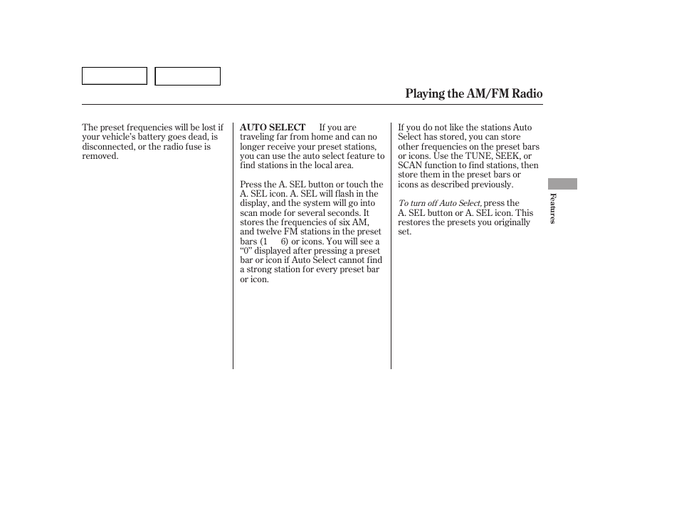Playing the am/fm radio | HONDA 2006 Accord Hybrid - Owner's Manual User Manual | Page 116 / 277