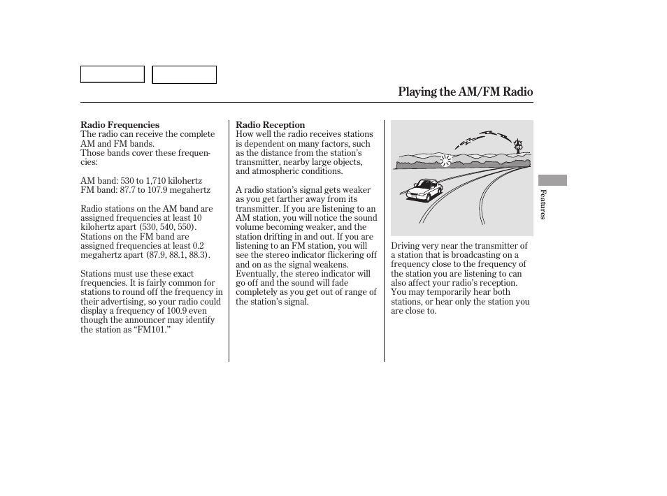 Playing the am/fm radio | HONDA 2006 Accord Hybrid - Owner's Manual User Manual | Page 118 / 277