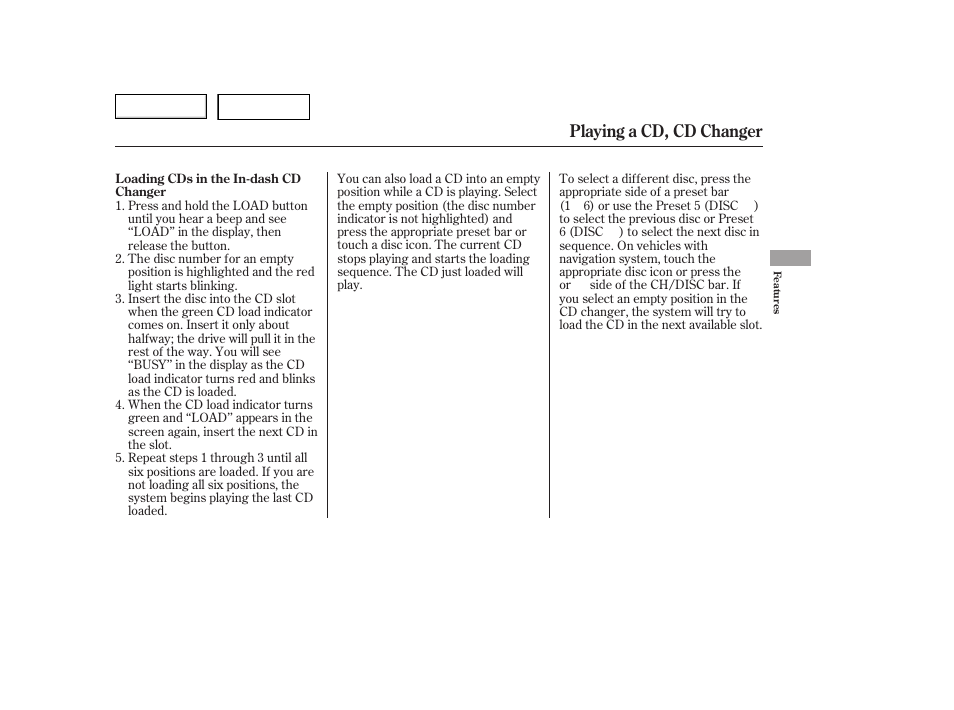 Playing a cd, cd changer | HONDA 2006 Accord Hybrid - Owner's Manual User Manual | Page 122 / 277