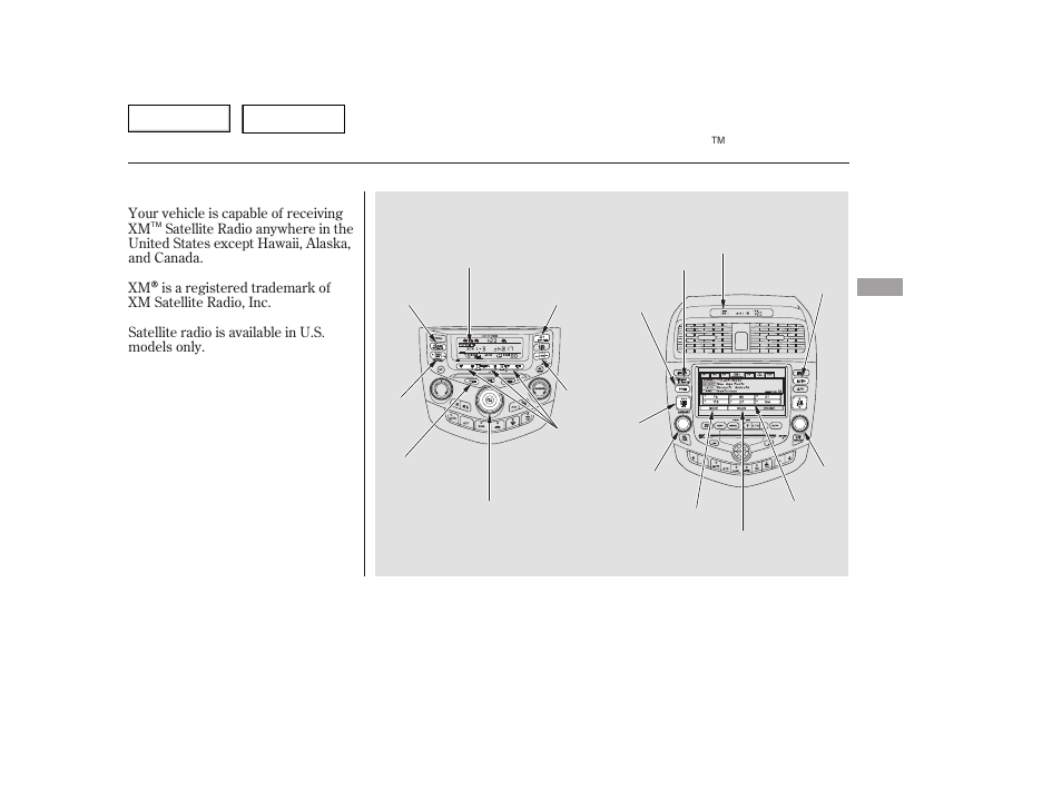 Playing the xm satellite radio | HONDA 2006 Accord Hybrid - Owner's Manual User Manual | Page 132 / 277