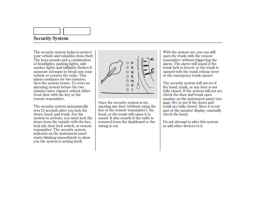 Security system | HONDA 2006 Accord Hybrid - Owner's Manual User Manual | Page 141 / 277
