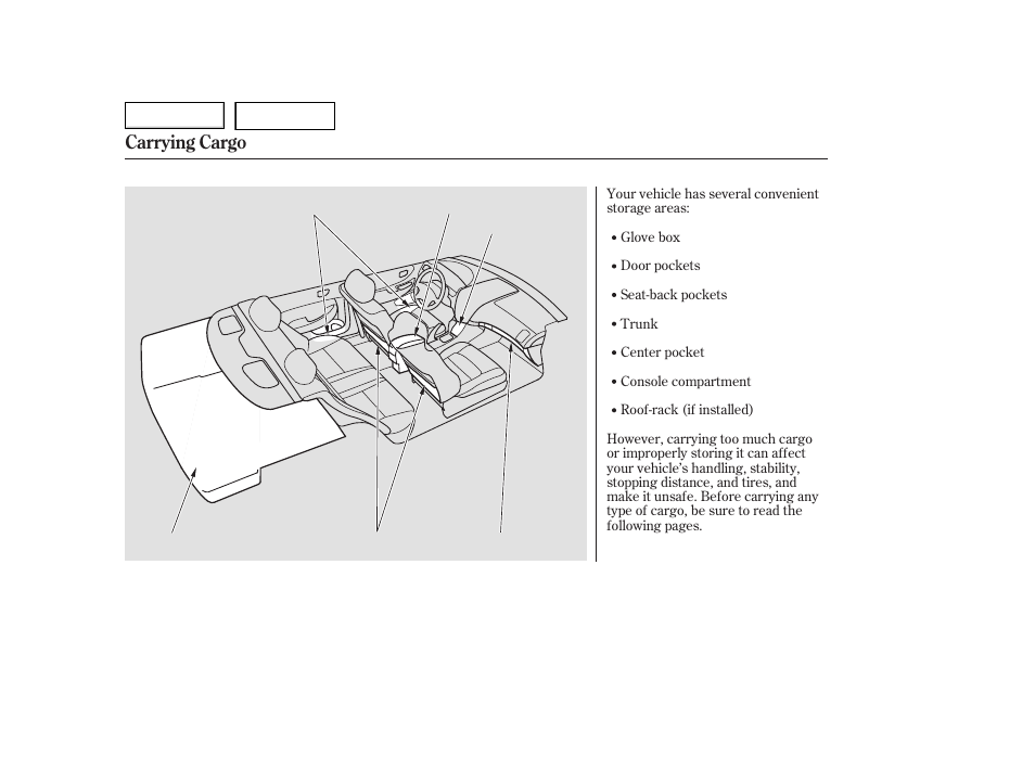 Carrying cargo | HONDA 2006 Accord Hybrid - Owner's Manual User Manual | Page 159 / 277