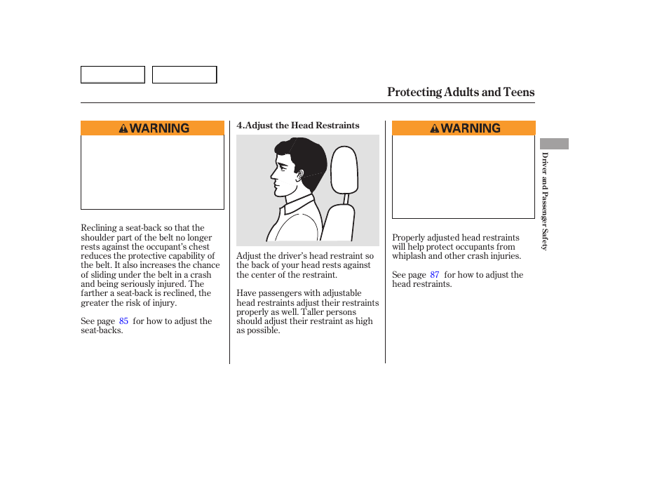 Protecting adults and teens | HONDA 2006 Accord Hybrid - Owner's Manual User Manual | Page 16 / 277